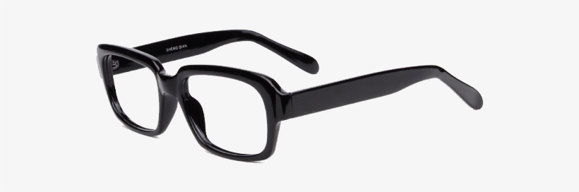 Sunglasses - Black Plastic Square Glasses, transparent png download