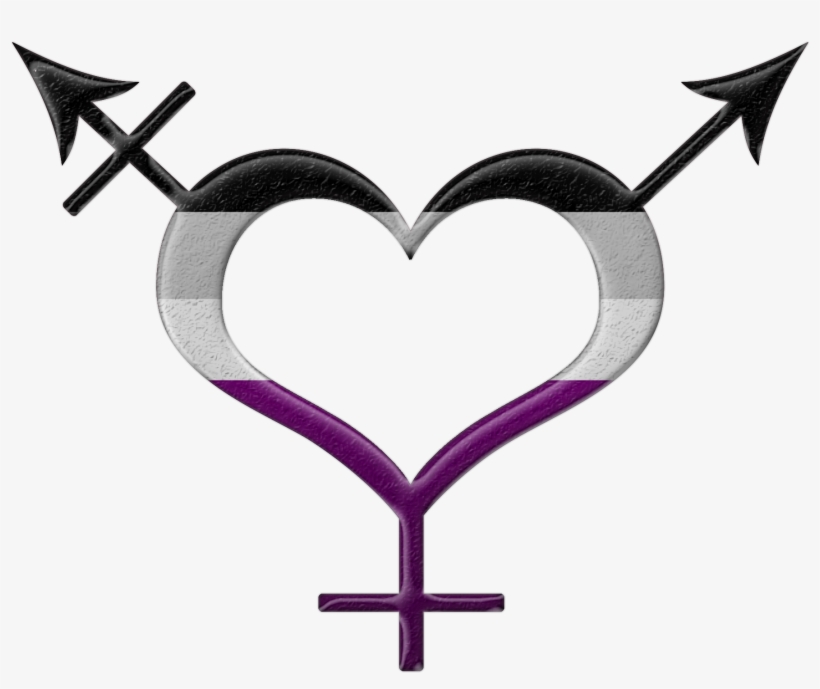 Asexual Pride Heart Shaped Gender Neutral Symbol In - Pansexual Pride Gender Neutral, transparent png download