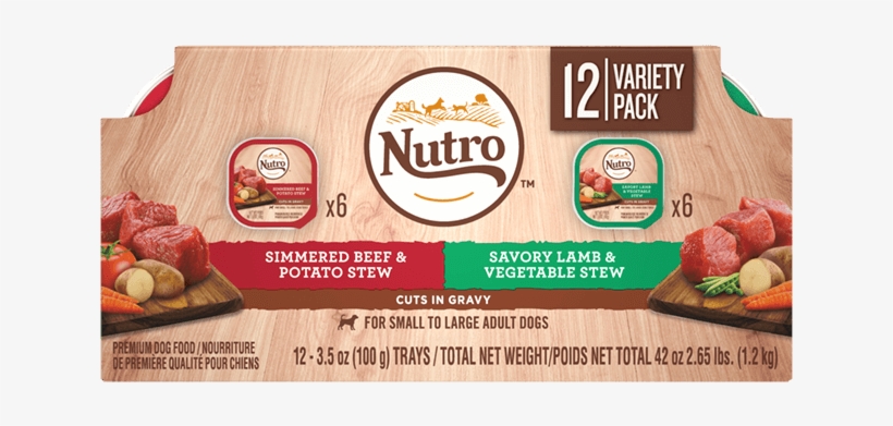 Adult Wet Dog Food 12-count Variety Pack Simmered Beef - Nutro Petite Eats Multipack Savory Lamb & Garden, transparent png download