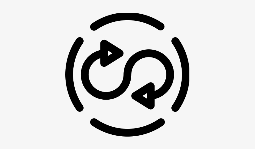 Rotating Double Arrows In A Broken Circle Outline Vector - Arrow, transparent png download