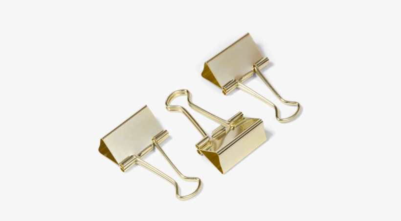 Gold Binder Clip - Organization, transparent png download