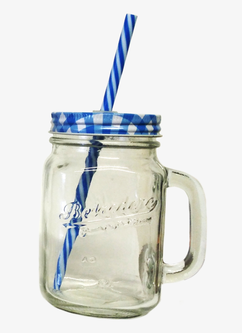 Tarro Mason Jar Tapa De Color Azul - Mason Con Tapa Png, transparent png download