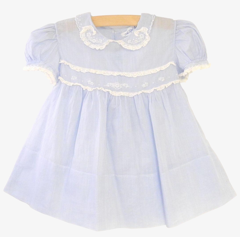 Saks Fifth Avenue Blue And White Lace Baby Girl Dress - Dress, transparent png download