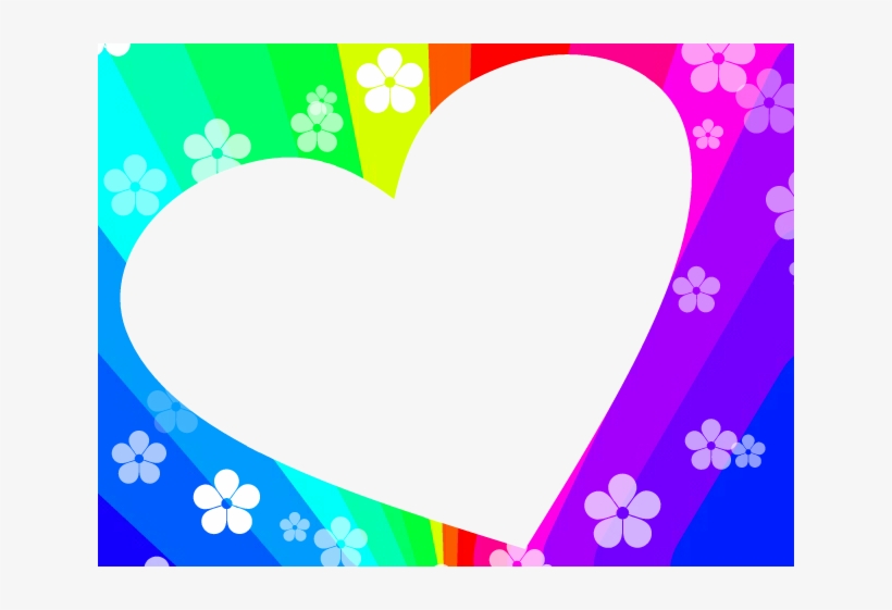 Heart Rainbow Frame By Kreatie-katie On Deviantart - Heart, transparent png download