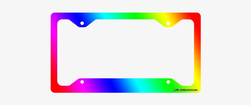 Rainbow License Plate Frame, transparent png download
