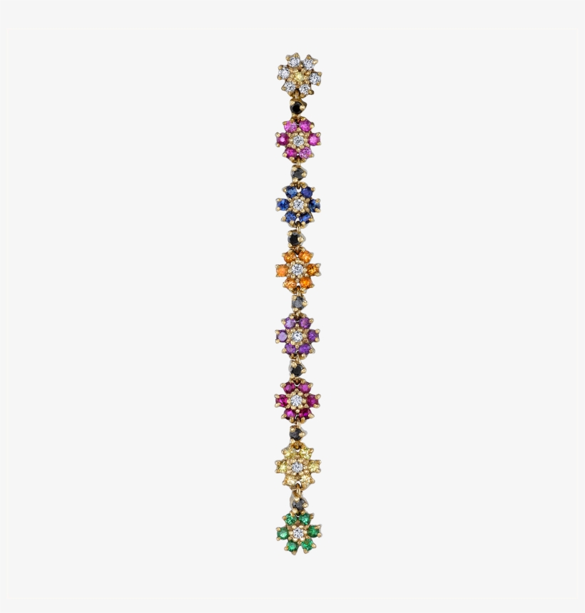 Rainbow Flower Drop Earring - Earring, transparent png download