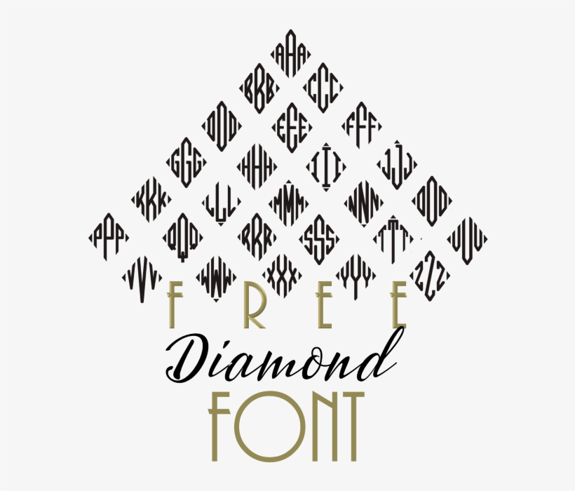 Free Diamond Monogram Font Customize Online Then Download - Baptized 2016 Greeting Cards, transparent png download