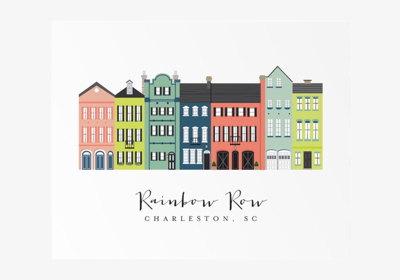 Rainbow Row Print, transparent png download
