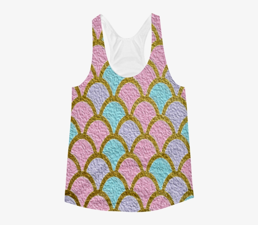 Mermaid Scales Shirt Women's Racerback Tank - Mermaid Scales Golden Pastel Backpack By Folknfunky, transparent png download