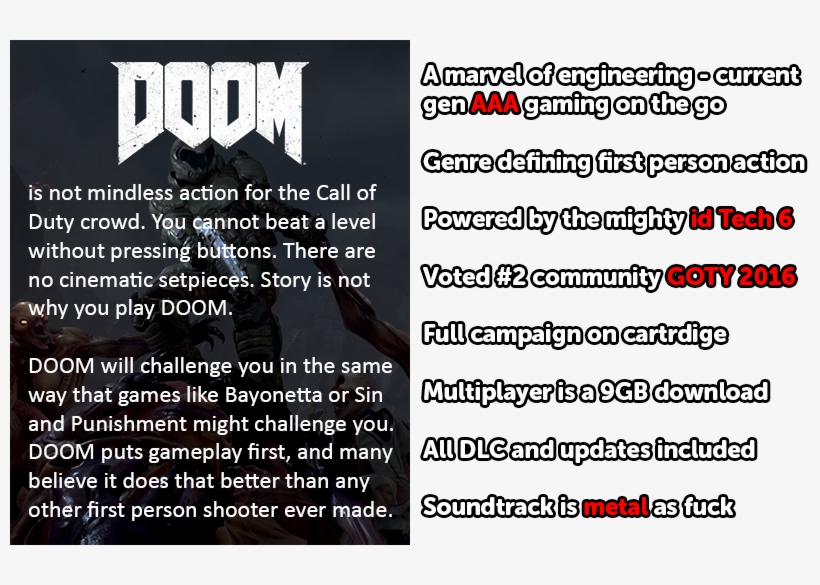 [ Img] - Doom Nintendo Switch Game, transparent png download