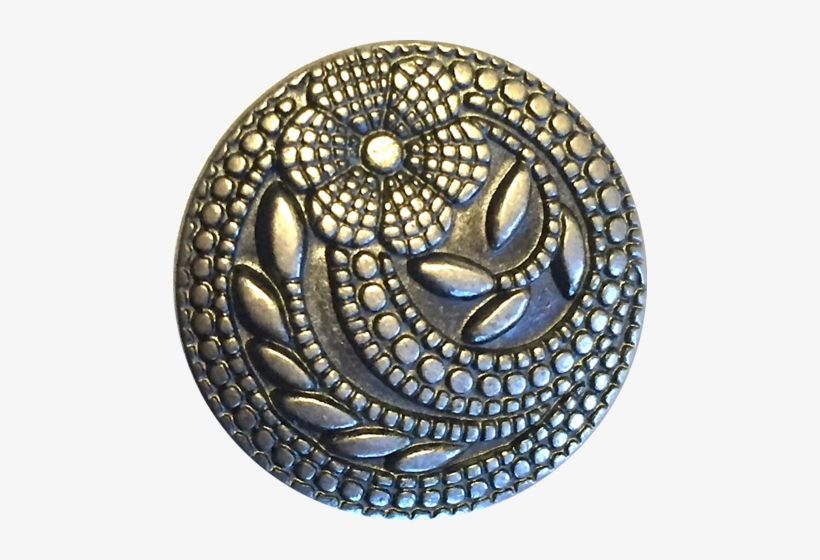 Silver Flower Swirl Dots 15/16" Shank Button - Circle, transparent png download
