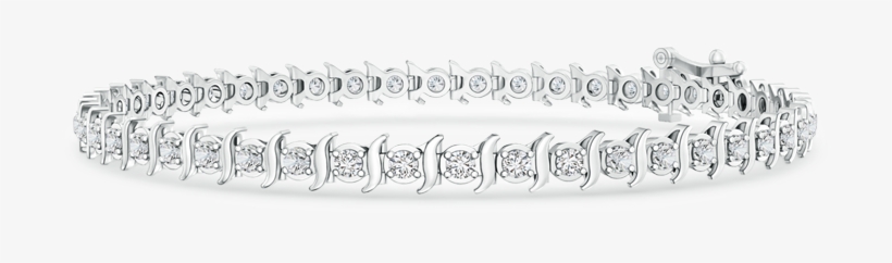 Lab Grown Diamond Tennis Bracelet With Swirl Block - Angara Diamond Tennis Bracelet In Yellow Gold, transparent png download