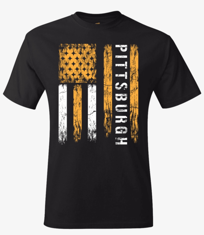 Fan Apparel Pittsburgh Black & Gold Flag Pittsburgh - T-shirt, transparent png download