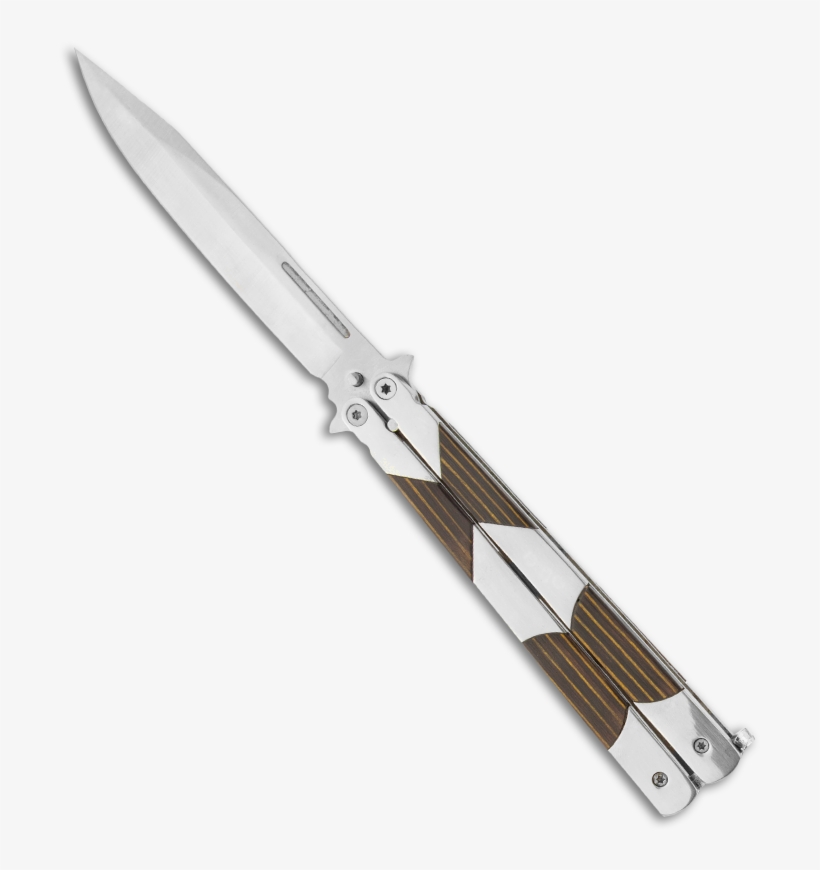 Large Elephant Balisong Butterfly Knife Serrated Utility Knife PNG