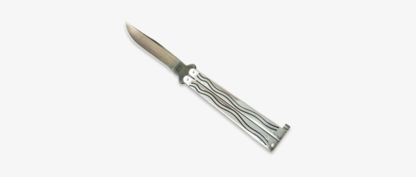 Stainless Handle Blk Blade Butterfly - Twin Needle, transparent png download