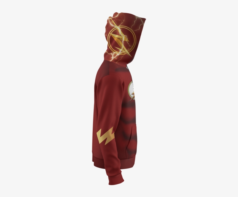 The Flash-black Zip Hoodie - Hoodie, transparent png download