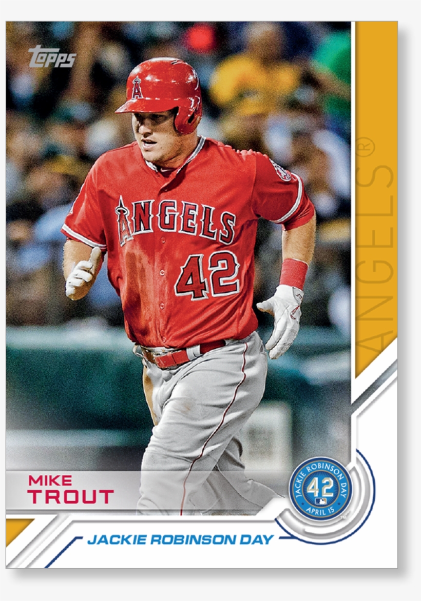 Mike Trout 2017 Topps Baseball Series 1 Jackie Robinson - Topps 2017 Mike Trout Card, transparent png download
