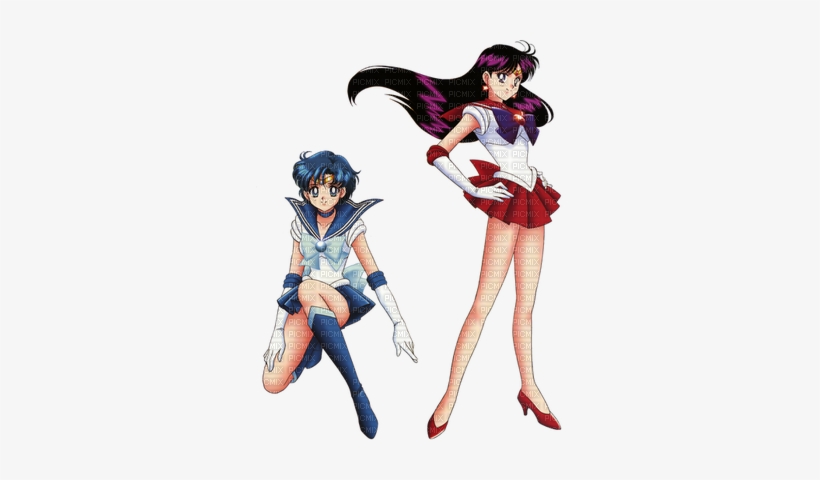 Sailor Moon Crystal Mercury Mars - Sailor Mercury And Sailor Mars, transparent png download