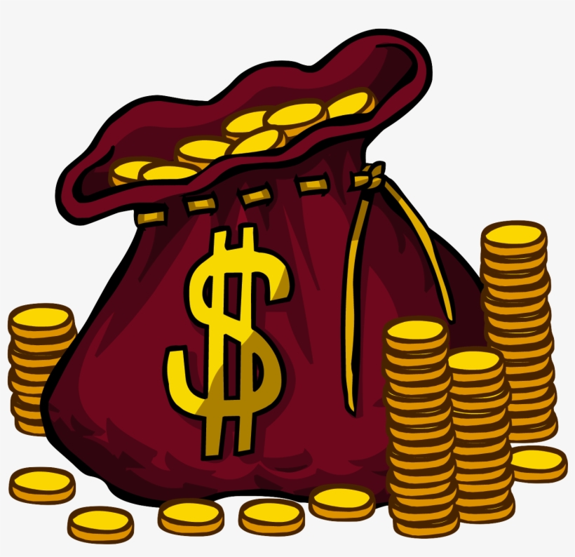 Money Bag - Club Penguin Coins, transparent png download