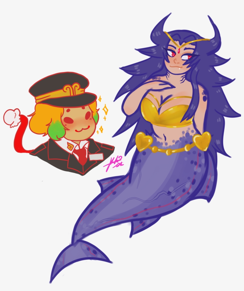 Here's Some Crappy Doodles Of Mer Momoko And A Smol - Cartoon, transparent png download