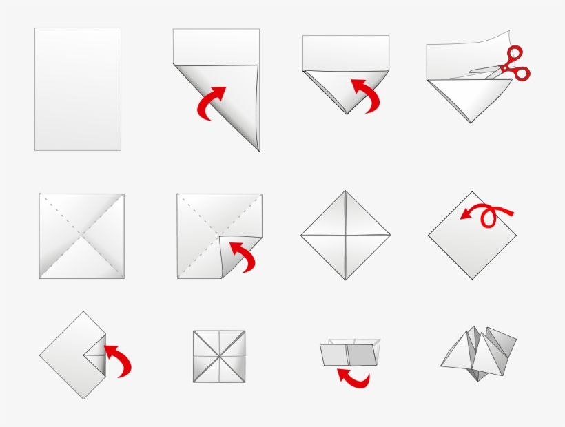 All Four Corners Are Folded Up So That The Points Meet - Chatterbox Step By Step, transparent png download