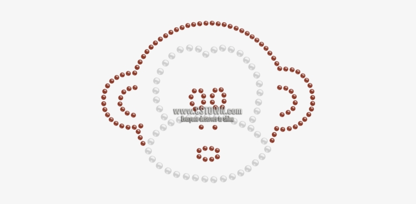 Curious Monkey Face Iron On Rhinestone Motif - Vector Graphics, transparent png download