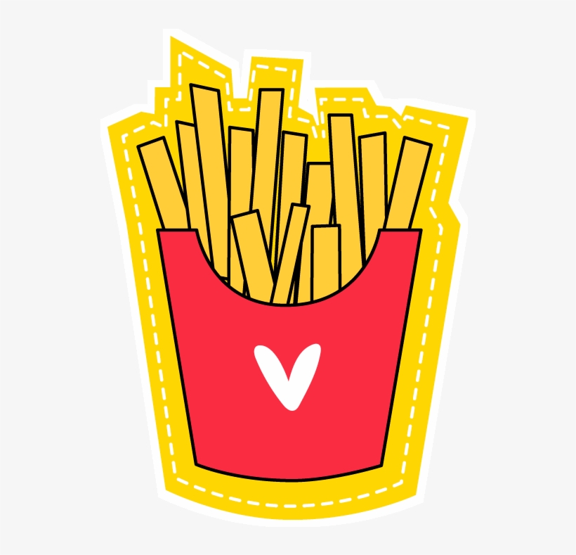 Adesivo I Love Batata Frita De Andréa Correiana - Batata Frita Imagem Png, transparent png download