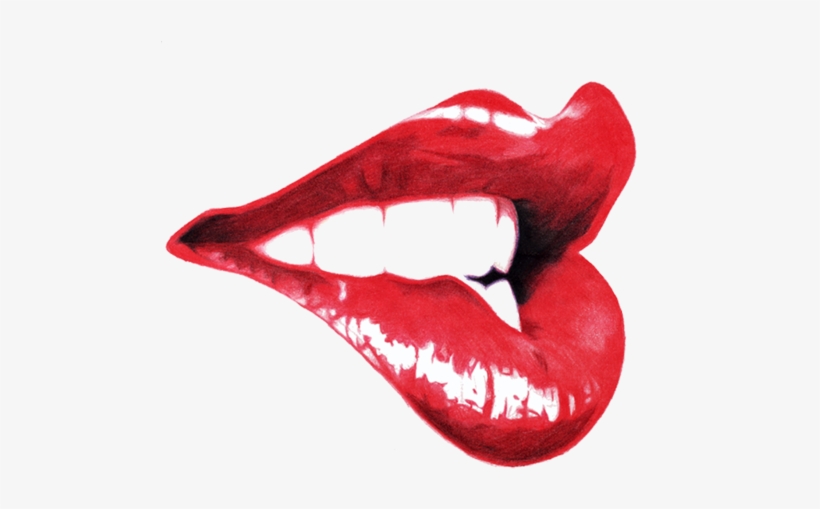 Illustration Red Pencil Lips Smile Sketch Lipstick Sexy Lips Drawing PNG Image Transparent