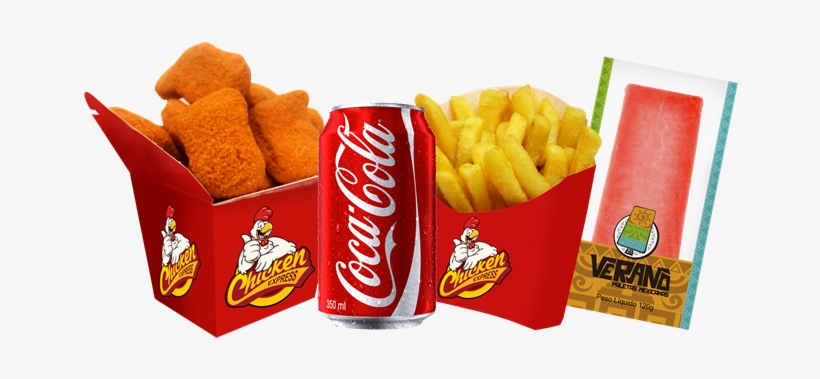 Nuggets De Frango, Porção De Batata Frita Express, - Coca Cola, transparent png download