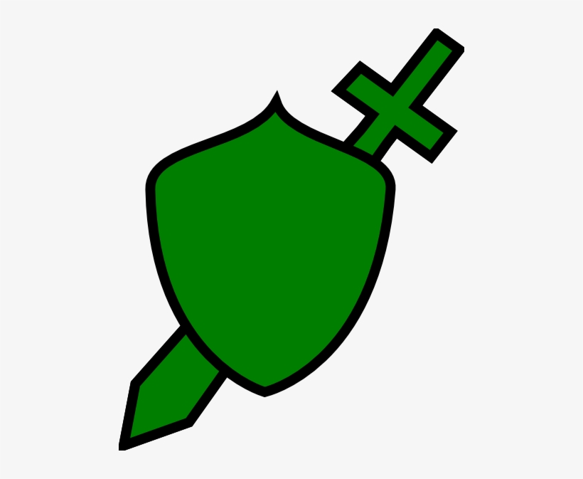 How To Set Use Green Sword And Shield Svg Vector - Clip Art, transparent png download
