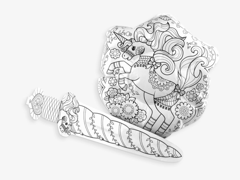 Unicorn Shield And Sword Coloring Toys - Shield, transparent png download