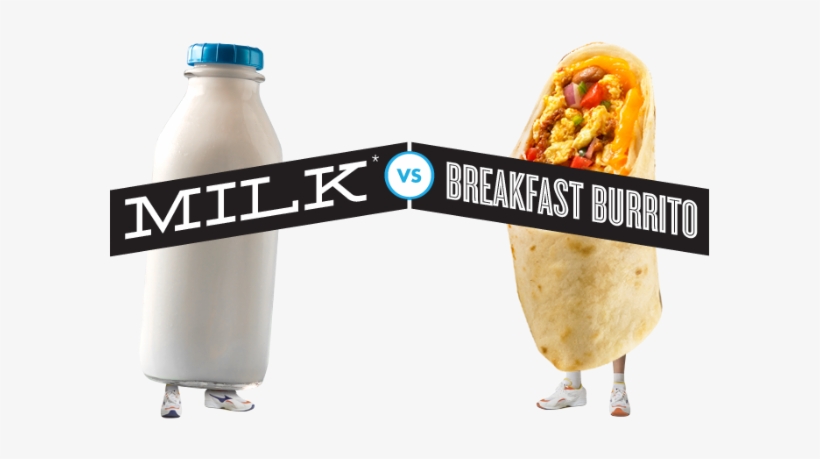Milk Vs Breakfast Burritos Protein Fight Club - Junk Food, transparent png download