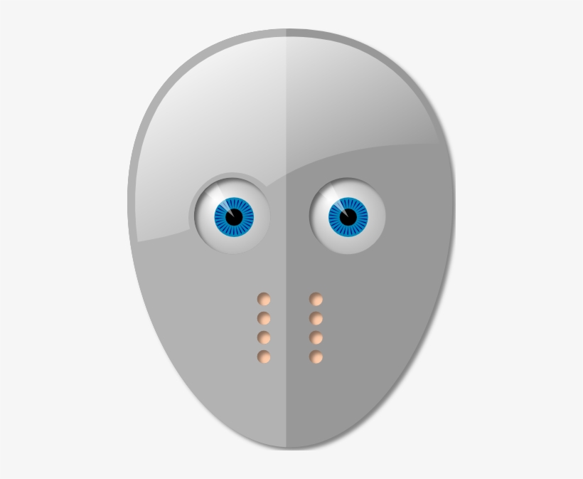 A Clip Art Of Hockey Masks And Eyes - Cartoon Hockey Mask Tile Coaster, transparent png download