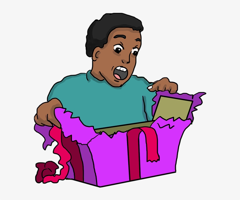 Surprised Face, Surprised, Surprise, Present, Gift - Cartoon, transparent png download