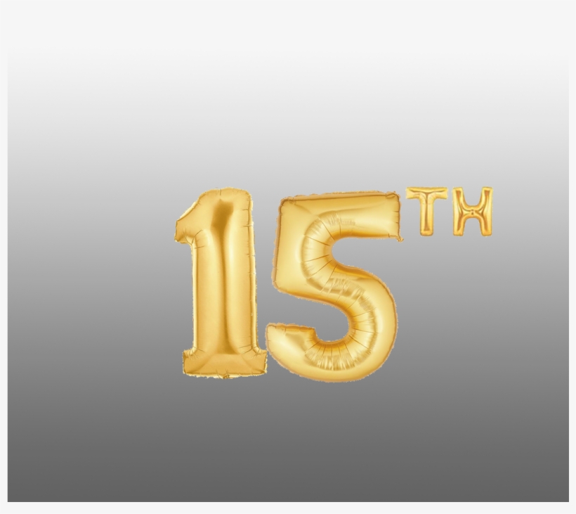 Quinceanera Golden Balloon - Number, transparent png download