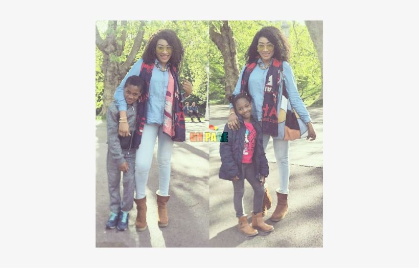 Oge Okoye With Her Children - Oge Okoye And Daughter, transparent png download