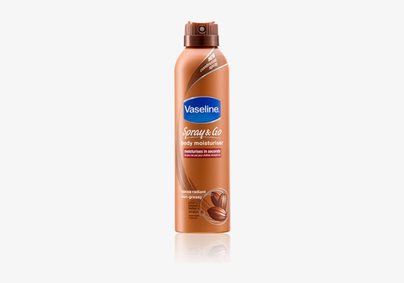 Vaseline Spray & Go Cocoa Body Moisturiser 190ml, transparent png download