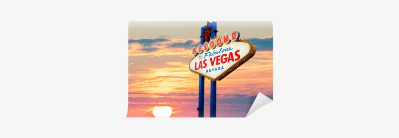 Welcome To Las Vegas Sign At Sunset Wall Mural, transparent png download