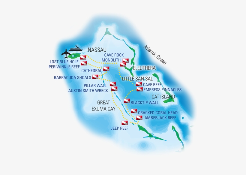 Bahamas Dive Sites Socorro Dive Sites Map Png Image