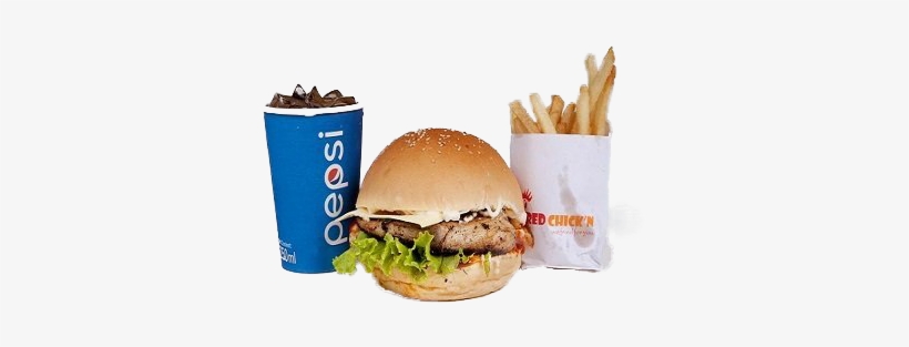 Grill Chicken Burger With Cheese, French Fries 1, Soft - 1 Chicken Burger Fries Drink, transparent png download