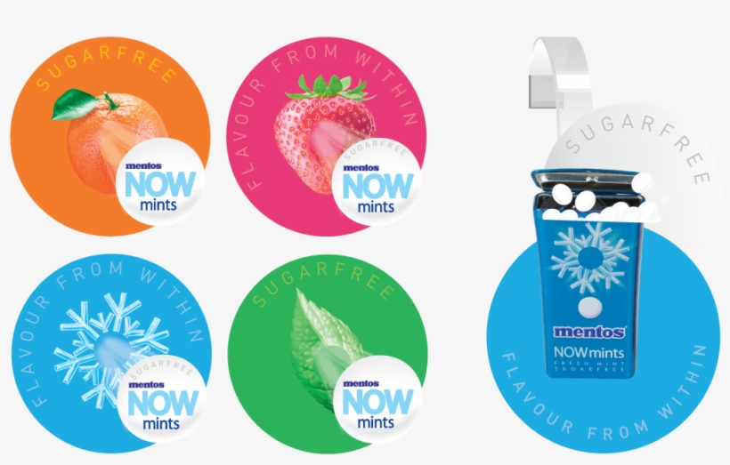 Floor Decals & Wobbler - Mentos Now Mints Fresh Mint 18g, transparent png download