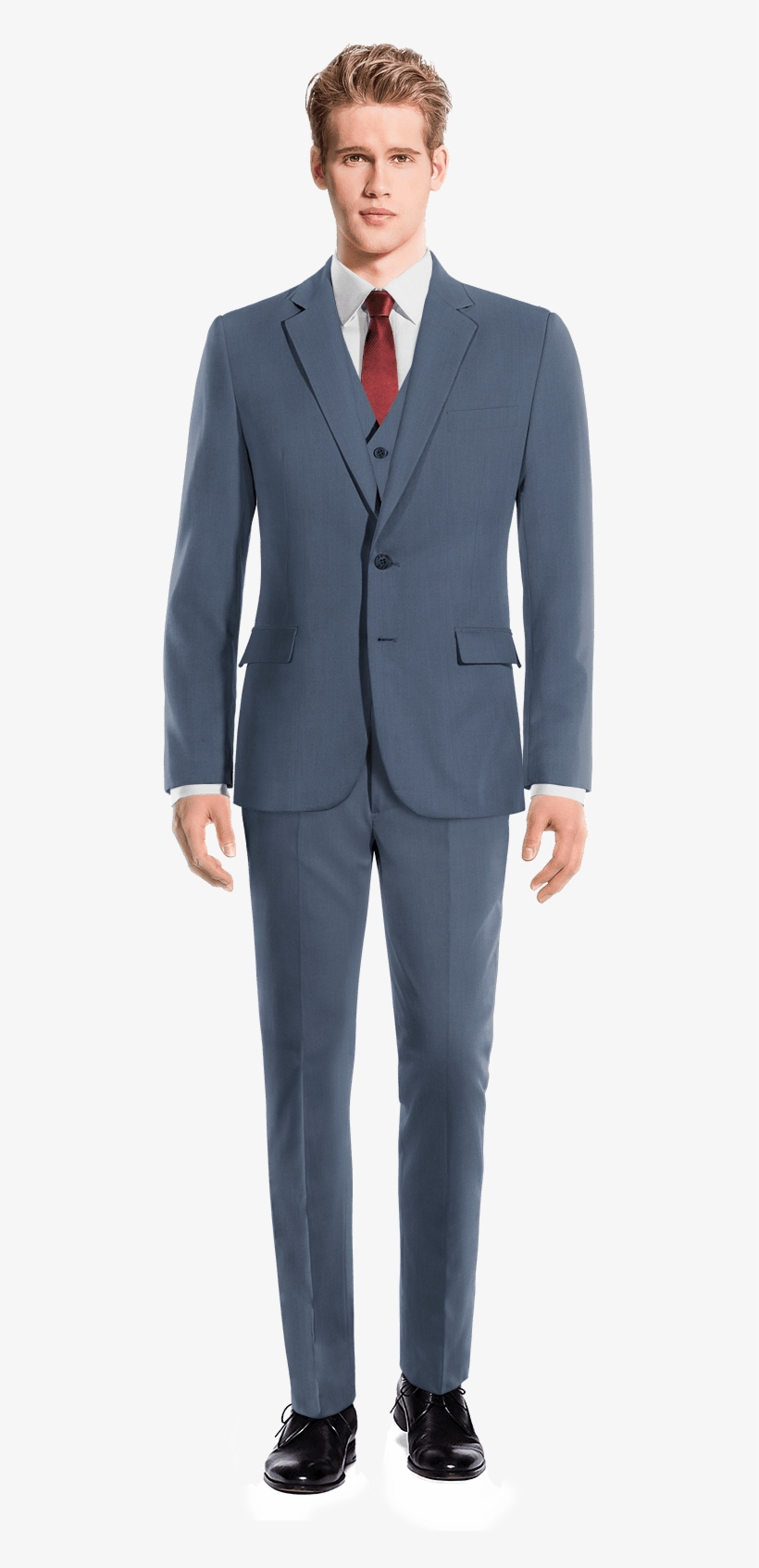 Blue 3-piece Wool Suit - Brauner Anzug, transparent png download