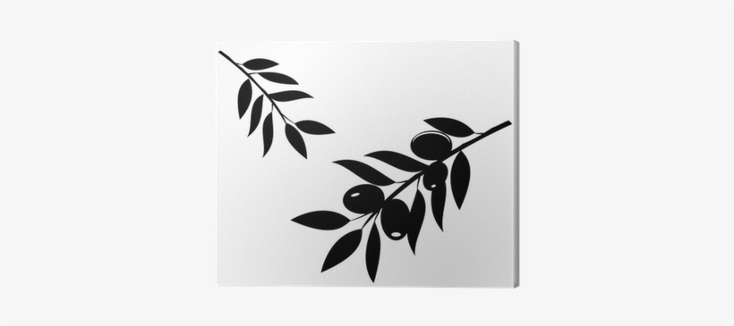 Vector Olive Branches Silhouettes Canvas Print • Pixers® - Olive Branch Silhouette Clipart, transparent png download