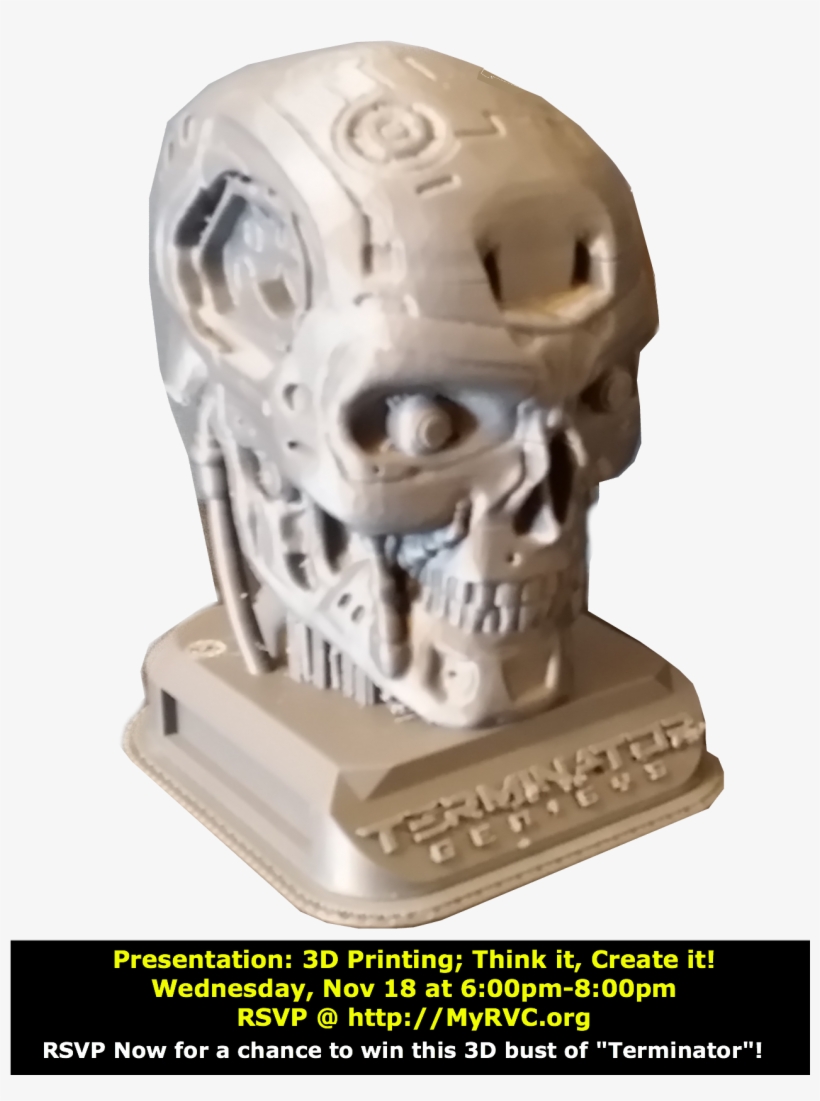 Drawing To Win This Bust Of "terminator" - Statue, transparent png download