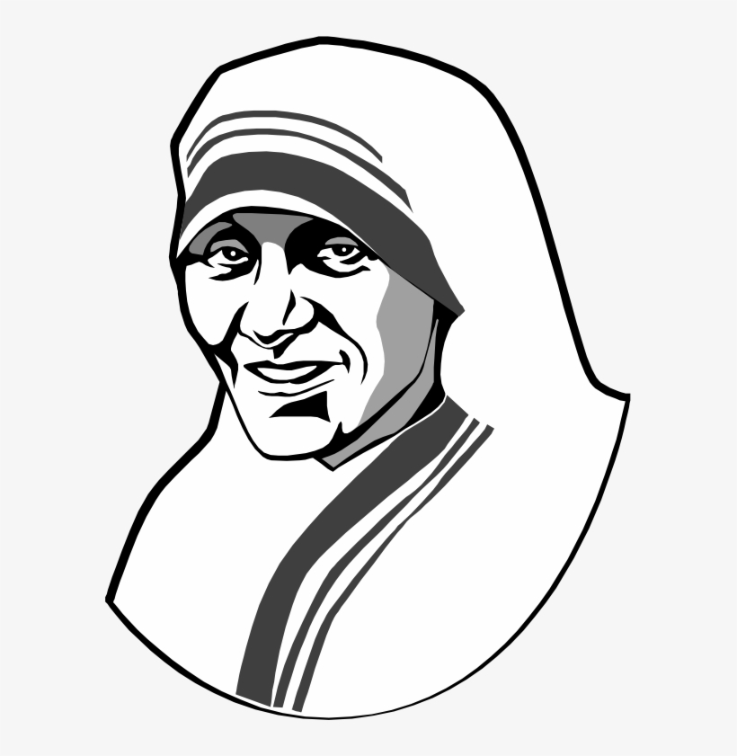 Medium Image - Mother Teresa Clipart Black And White, transparent png download