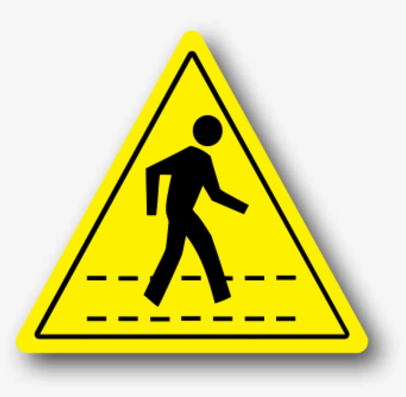 Durastripe Pedestrian Adhesive Floor Safety Sign, Yellow - Ergomat - Durastripe Triangular Peel & Stick Floor, transparent png download