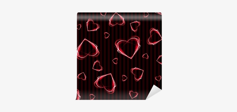 Seamless Glowing Hearts Background Wallpaper Wall Mural - Tapices De Corazones, transparent png download