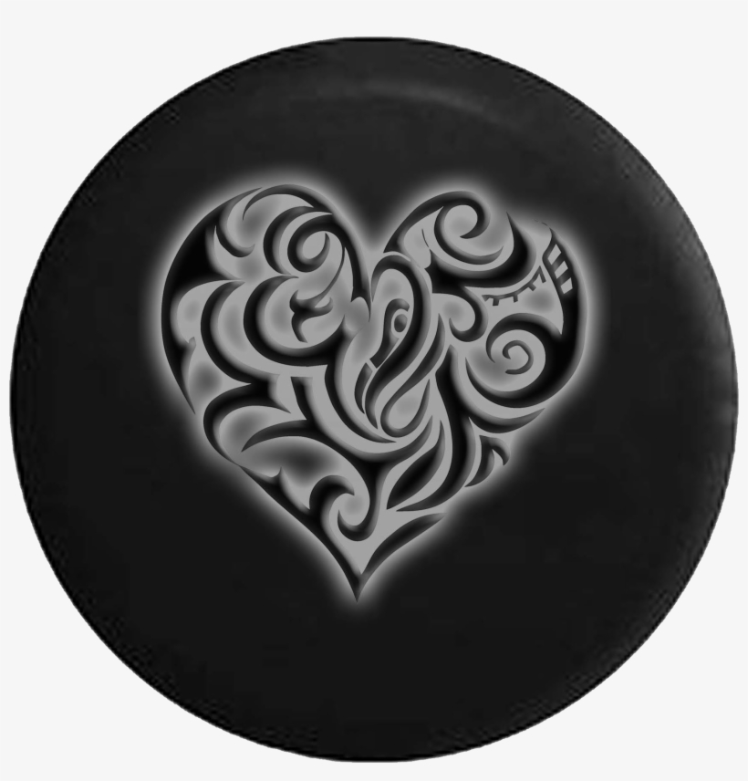 Glowing Tribal Heart Jeep Off Road Rv Camper Spare - Heart Drawings For Your Boyfriend, transparent png download