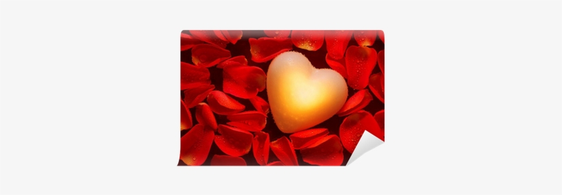 Glowing Heart Amongst Red Rose Petals Wall Mural • - Stock Photography, transparent png download