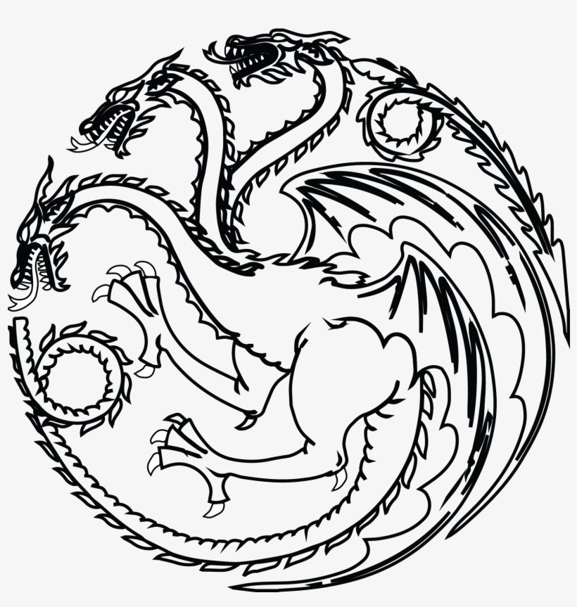 Black And White House Targaryen Sigil, transparent png download